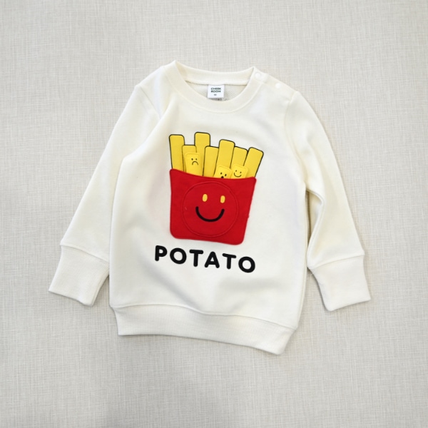 【25FW】スマイルポテト　トレーナー / オフホワイト
