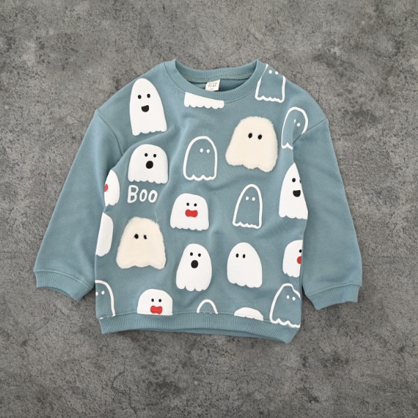 【25FW】おばけ柄 トレーナー / ブルー