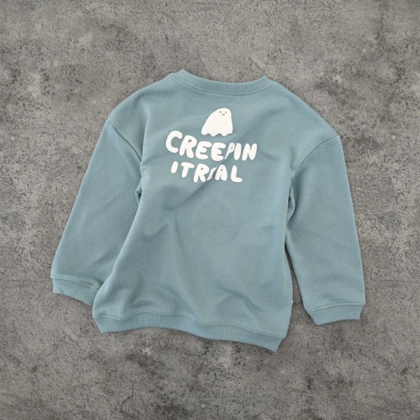 【25FW】おばけ柄 トレーナー / ブルー