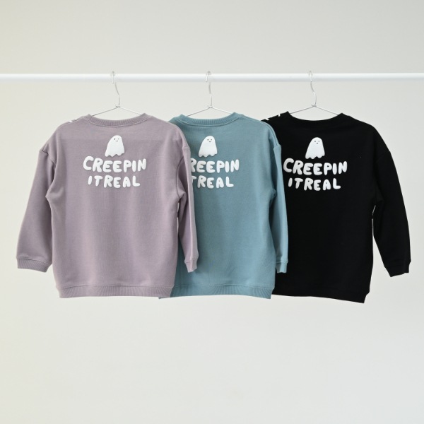 【25FW】おばけ柄 トレーナー / ブルー