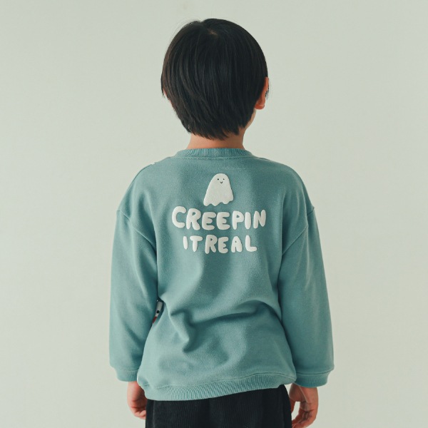 【25FW】おばけ柄 トレーナー / ブルー