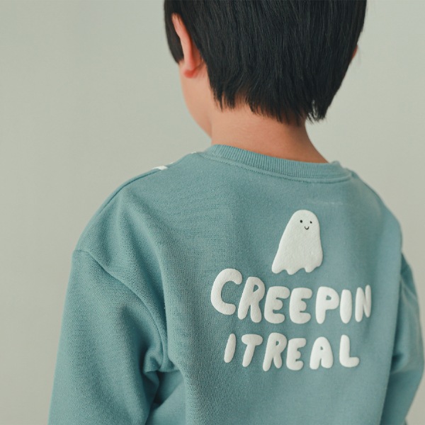 【25FW】おばけ柄 トレーナー / ブルー