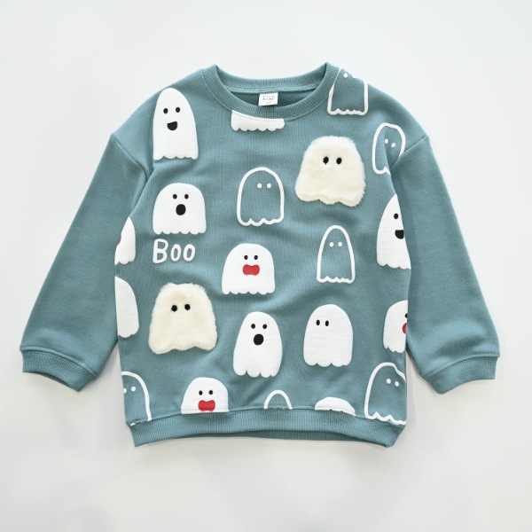 【25FW】おばけ柄 トレーナー / ブルー