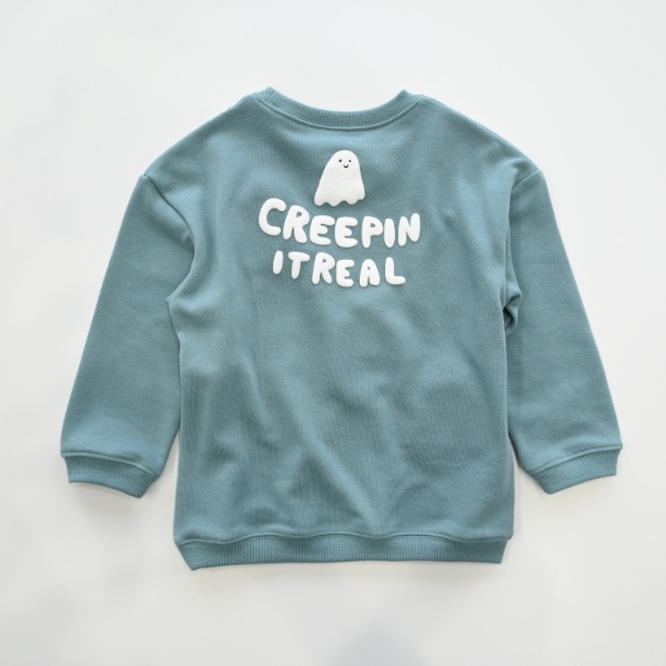 【25FW】おばけ柄 トレーナー / ブルー