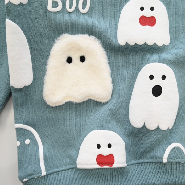 【25FW】おばけ柄 トレーナー / ブルー