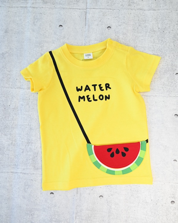 【チークルーム】すいかポシェット Tシャツ / イエロー