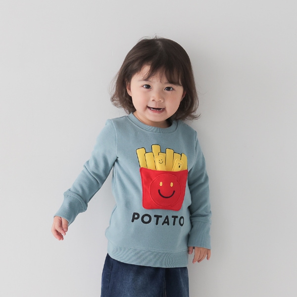 【25FW】スマイルポテト トレーナー / ブルー