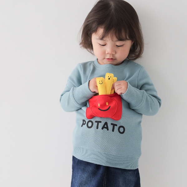 【25FW】スマイルポテト トレーナー / ブルー