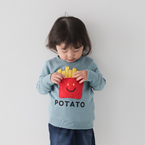 【25FW】スマイルポテト トレーナー / ブルー
