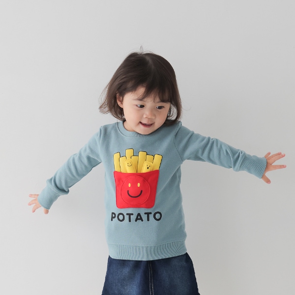 【25FW】スマイルポテト トレーナー / ブルー