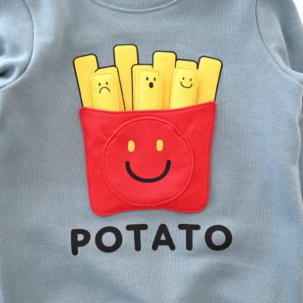【25FW】スマイルポテト トレーナー / ブルー