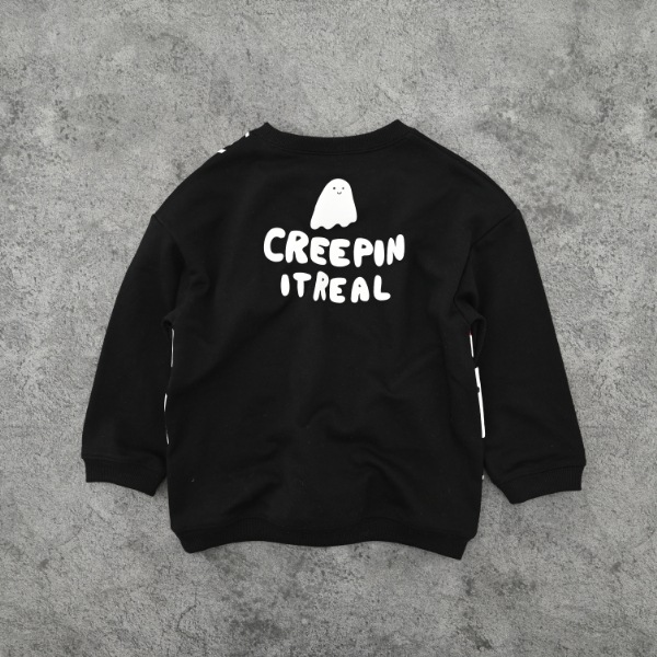 【25FW】おばけ柄 トレーナー / ブラック