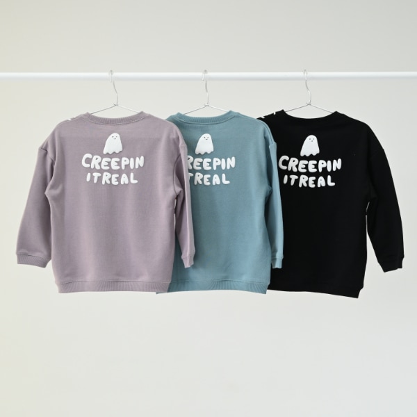 【25FW】おばけ柄 トレーナー / ブラック