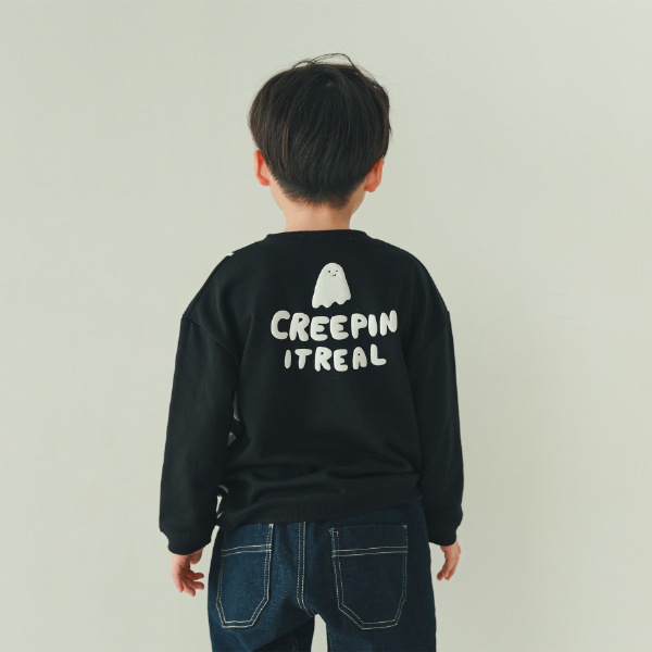 【25FW】おばけ柄 トレーナー / ブラック