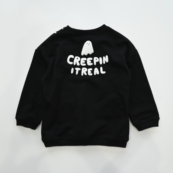 【25FW】おばけ柄 トレーナー / ブラック