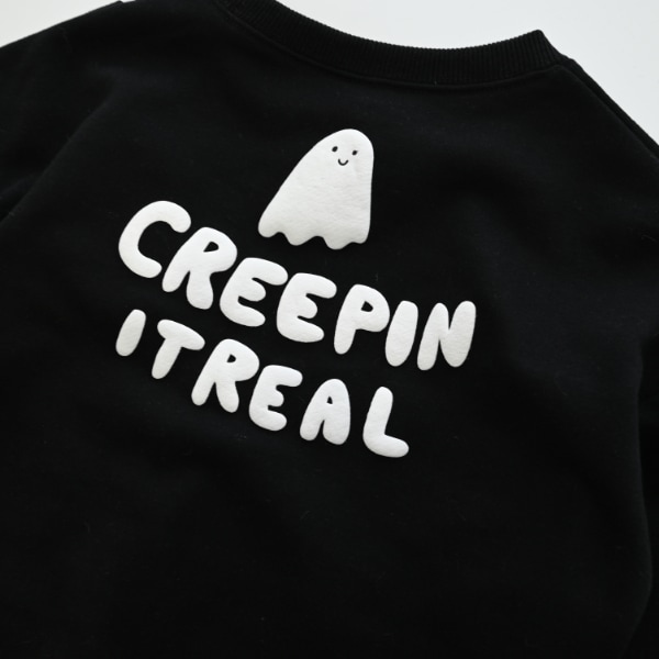 【25FW】おばけ柄 トレーナー / ブラック