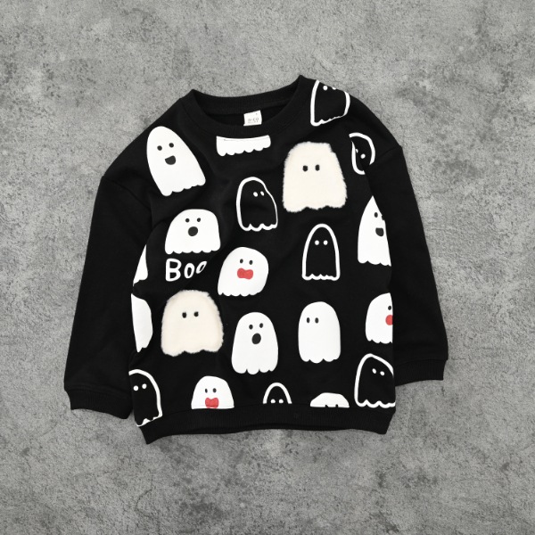 【25FW】おばけ柄 トレーナー / ブラック