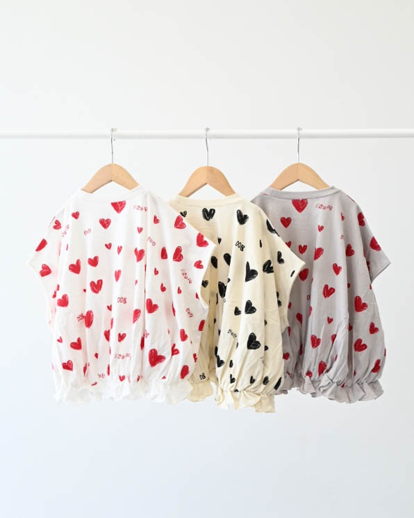 【ニコフラート】ハートＴシャツ / アイボリー