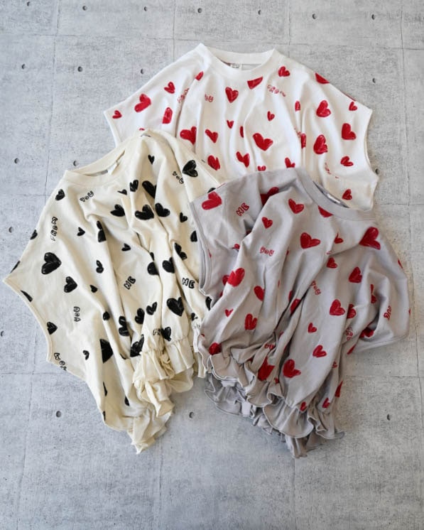 【ニコフラート】ハートＴシャツ / アイボリー