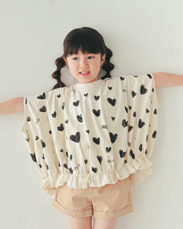 【ニコフラート】ハートＴシャツ / アイボリー