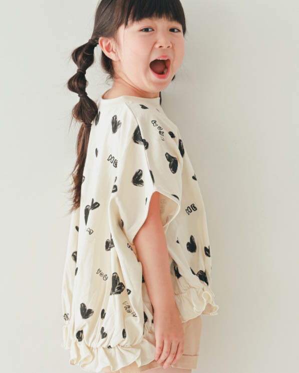 【ニコフラート】ハートＴシャツ / アイボリー