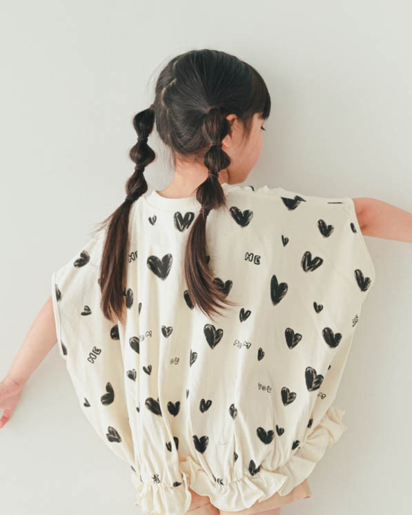 【ニコフラート】ハートＴシャツ / アイボリー