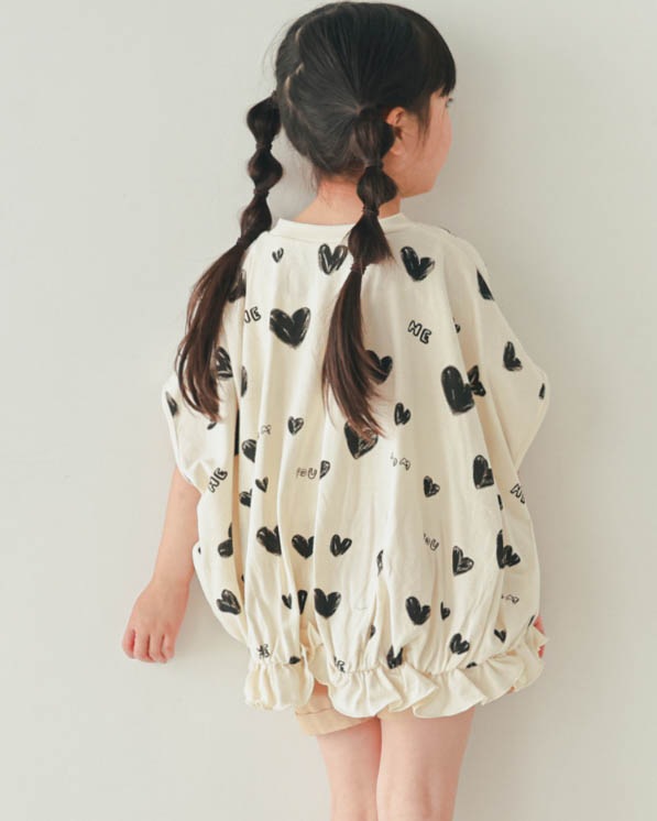 【ニコフラート】ハートＴシャツ / アイボリー