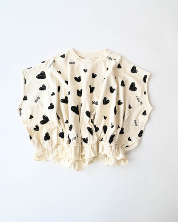 【ニコフラート】ハートＴシャツ / アイボリー