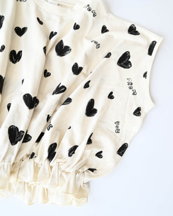 【ニコフラート】ハートＴシャツ / アイボリー