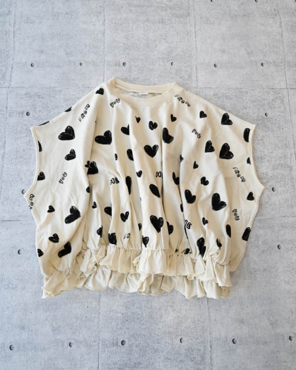 【ニコフラート】ハートＴシャツ / アイボリー