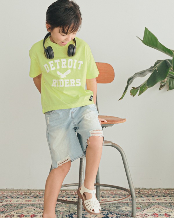 【ゼロスタンダード】DETROIT RIDERS Tシャツ / ライトグリーン