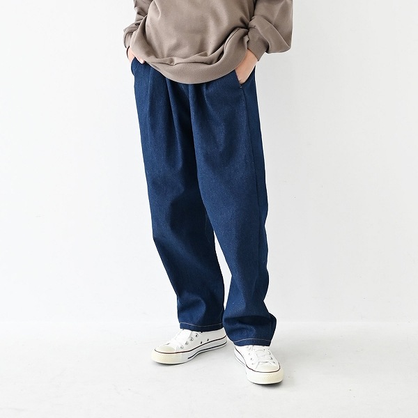 【25FW】デニム2タックイージーパンツ / ネイビー