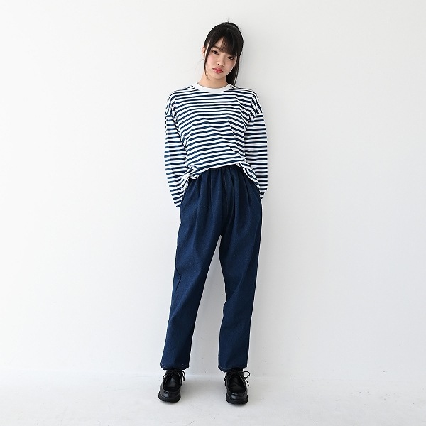 【25FW】デニム2タックイージーパンツ / ネイビー