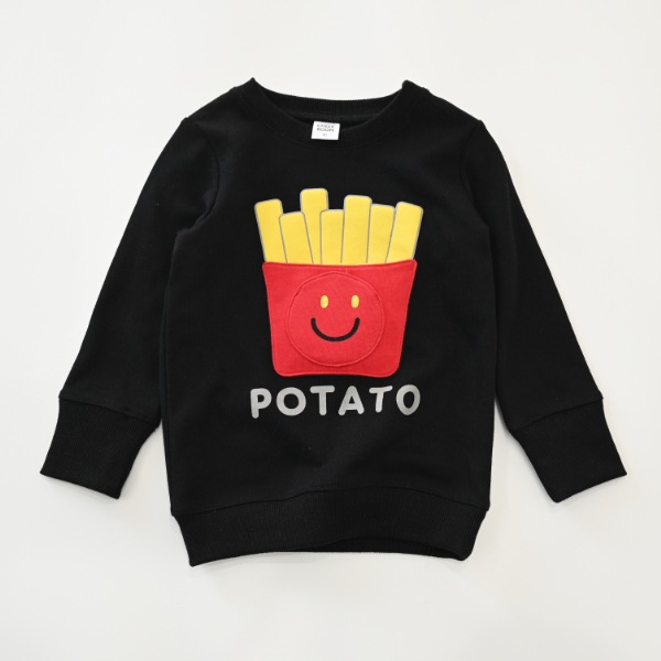 【25FW】スマイルポテト　トレーナー / ブラック