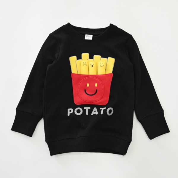 【25FW】スマイルポテト　トレーナー / ブラック