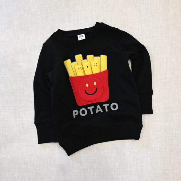 【25FW】スマイルポテト　トレーナー / ブラック