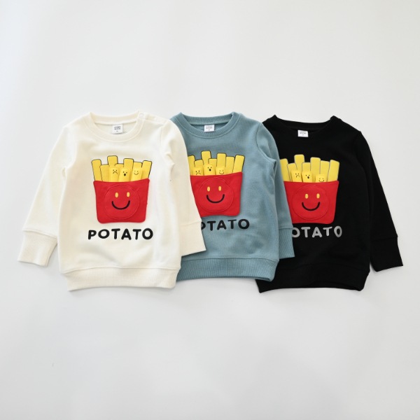 【25FW】スマイルポテト　トレーナー / ブラック