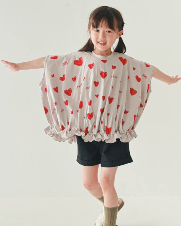 【ニコフラート】ハートＴシャツ / グレー