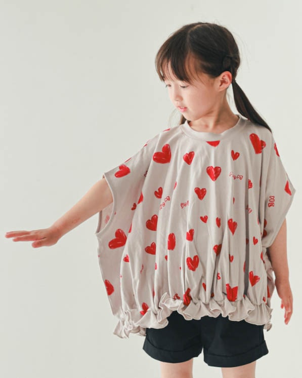 【ニコフラート】ハートＴシャツ / グレー