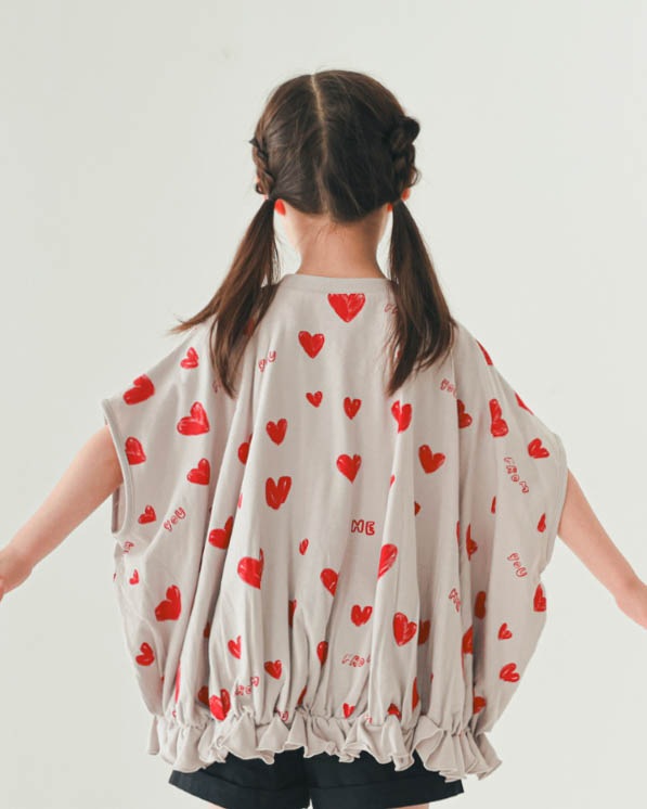 【ニコフラート】ハートＴシャツ / グレー