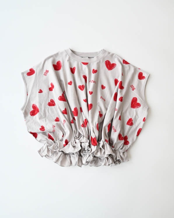 【ニコフラート】ハートＴシャツ / グレー