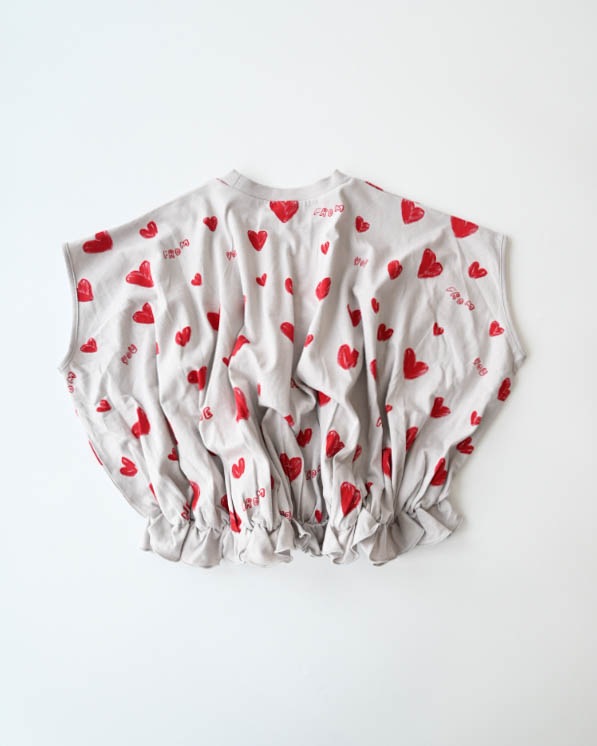 【ニコフラート】ハートＴシャツ / グレー