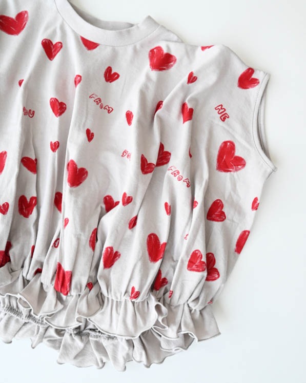 【ニコフラート】ハートＴシャツ / グレー