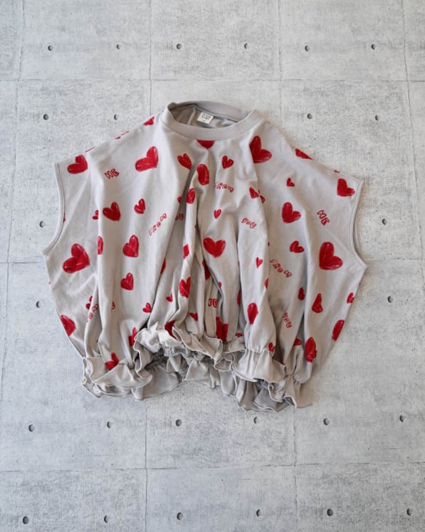 【ニコフラート】ハートＴシャツ / グレー