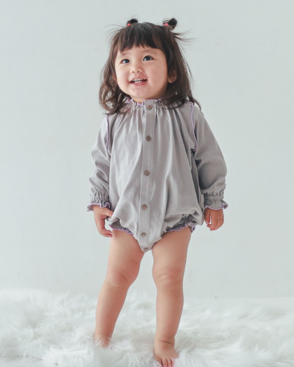 【エヌエイチティー】メローロンパース / グレー