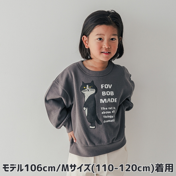 【25FW】F/B CAT ビッグトレーナー / チャコールグレー