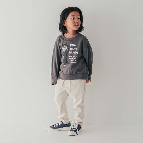 【25FW】F/B CAT ビッグトレーナー / チャコールグレー