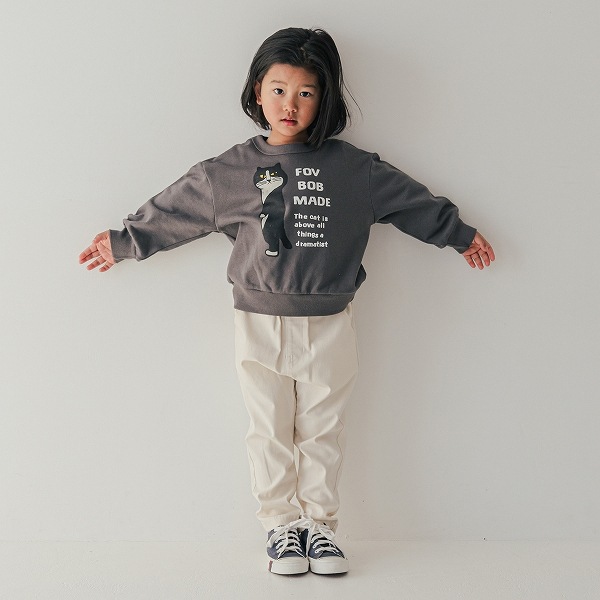 【25FW】F/B CAT ビッグトレーナー / チャコールグレー