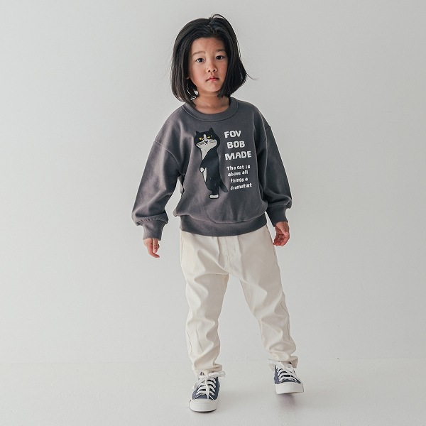 【25FW】F/B CAT ビッグトレーナー / チャコールグレー