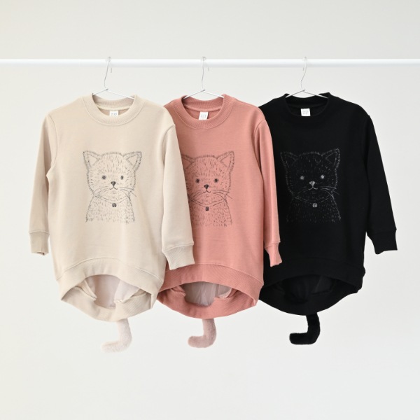 【25FW】ねこ トレーナー / カメオブラウン